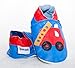 Soft leather baby shoes fire engines