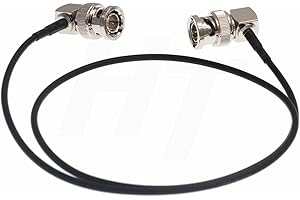 HANGTON CONNECT Cámara Monitor HD SDI Cable coaxial de vídeo 75ohm de ángulo recto BNC a ángulo recto BNC Cable de ángulo recto (80cm)