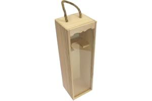 IMBALLAGGI ALIMENTARI PZ 1 SCATOLA PORTABOTTIGLIE IN LEGNO (1 BOTTIGLIA) CASSETTA CON FINESTRA TRASPARENTE WOOD BOX FOR BOTTLES