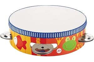 John Adams , Sevi - Wooden Tambourine: Christmas, baby shower, birthday or Christening gift for kids, Kids musical Instruments , Ages 2+