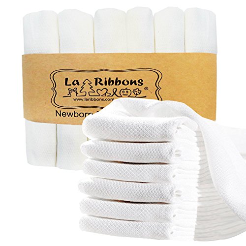 Laribbons 6 Pack 50*70cm Organic Bamboo Supersoft Multipurpose Muslin Baby Squares, Baby Washcloths, Baby Bath Towels, Best Baby Blanket Gifts