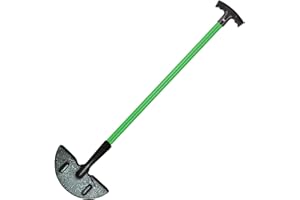 DNQ Grass Lawn Edger Long Handle Border Edging Knife Cutter Step Garden Tool Half Moon Carbon Steel (Light Green)