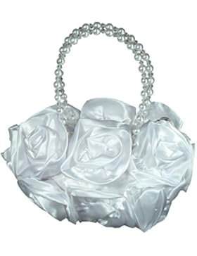 Samtlebe® - Blütenbeutel Kommunionbeutel Tasche für Kommunion und Blumenmädchen FF001 in Weiß