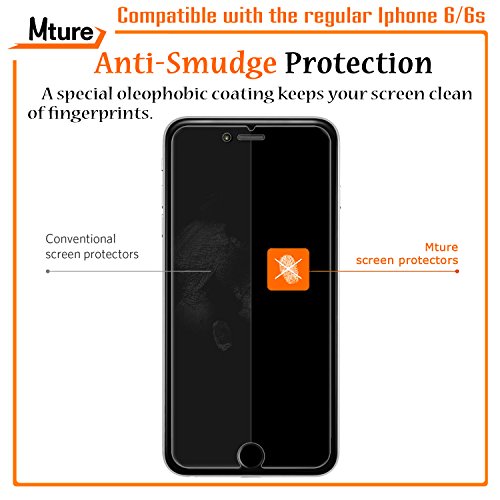6-pack iPhone 6s Schutzfolie Mture Displayschutz für iPhone 6 / 6s 4.7 Transparent Schutzfolie Screen Protector Ultra Klar Film Stressfreie, Blasenfreie Installation, Anti-Fingerabdruck High Definition LCD Displayschutzfolie (HD Clear) - 6