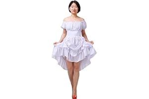 COSDREAMER Women Gothic Steampunk Dress Victorian Ruffled High Low Dress