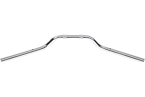 EVGATSAUTO Manubrio universale per moto, 22mm, acciaio (Cromo), High-Rise Tracker, per Chopper Cruisers Bobber Bike o personalizzazione