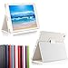 Produktbild XEPTIO Ultra Slim Tasche Leder New Apple iPad 9.7 zoll 2017/2018 Wifi/4G/LTE Hülle weiß New iPad 2017 Book Cover mit Stand - Zubehör Etui Tablet PC Schutzhülle case (PU Leder Weiss)