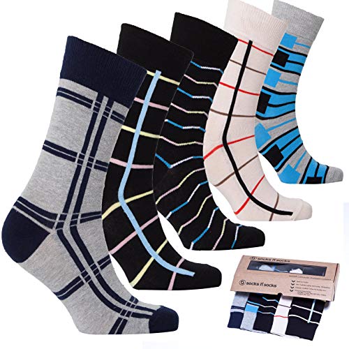 socks n socks Calcetas a la rodilla de algodón turcos para hombre - 5 pares Talle único Pattern