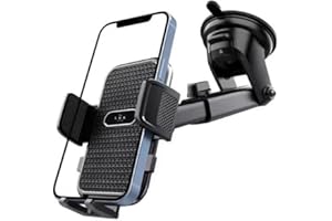 The Lux Brand Universal 2025 BEST 4 in 1 Car Phone Holder, Strong & Upgraded Suction/Clip Adjustable Car Phone holder 360° Rotation for Dashboard/Windscreen, Compatible with all Smart Phones