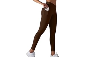 JTSONN Leggings Sportivi da Donna Pantaloni Sportivi Yoga a Vita Alta con Tasche Lunghi e Coprenti Legging Palestra Donna da Corsa Fitness