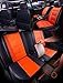 Produktbild WEHOLY Sitzschonbezüge Auto Leder für Autositz-Schutzbezüge Sitzschonbezug 5-Sitzer, 4 Jahreszeiten, Universal Ledersitz-Schutzbezug 9 Stück, Braun Orange