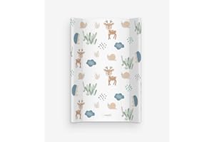 ALBERO MIO Nakładka do przewijania niemowląt, podkład do przewijania, 50 x 70 cm, zmywalna, nakładka na przewijak, do łóżeczka dziecięcego, unisex, (Forest World)