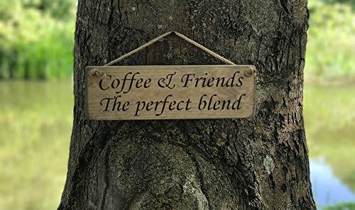Coffee &amp; Friends the Perfect Blend SIGN Solid Wood Home Decor kitchen Sign Plaque Handmade By Vintage Product Designer Austin Sloan