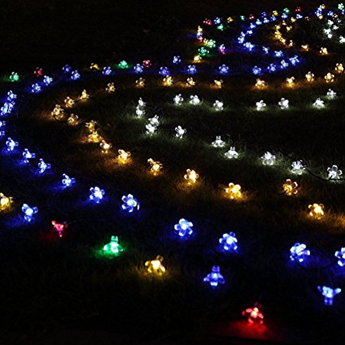YOEEKU LED Blumen Solar Lichterkette 5 Meter 50er, Wasserdicht, Außenlichterkette, Weihnachtsbeleuchtung, 8 Modes Solar Blüten Leuchtkette für Garten, Hochzeit, Party usw (Mehrfarben) - 5