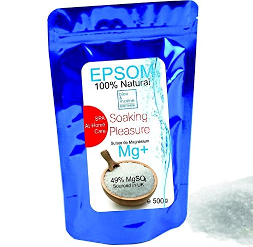 Bittersalz ● Epsom Salz Baden Soaking Pleasure ● Apothekenqualität für Ihre Gesundheit, bleumarine Bretania 500g