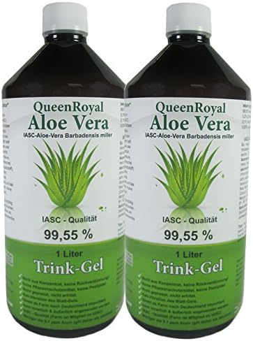 QueenRoyal Aloe Vera drinking gel, 99.55% pure, IASC quality, 2 litre savings pack, 30226