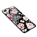 Produktbild iPhone 7 Plus Hülle Coole, iPhone 8 Plus handyhülle Schwarz, Glossy Retro Rose Shock Absorption Dünn 2 in 1 (Glas Hülle + Weiche TPU Bumper ) Slim Case für iPhone 7 Plus 5,5" / iPhone 8 Plus 5,5"