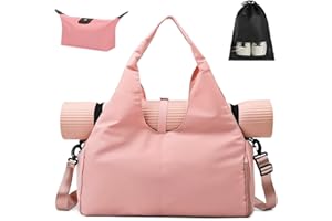 Aucuu Sportowa torba fitness, torba do jogi z przegrodą na buty i wilgotną kieszenią, torba do jogi, duża torba na jogę dla mężczyzn i kobiet