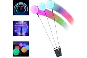 SKJJL LED Poi Balls, 3 PCS Poi LED Balles de Jonglages, Boules Poi LED avec Couleurs Arc-en-Ciel Et Effet Stroboscopique, Balles LED Poi pour Débutants et Professionnels
