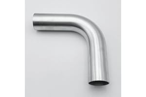 AC Performance 2" (51mm) OD 90 Degree Aluminum Elbow Intercooler Pipe Air Intake Tube, 1.5D Radius, Brushed Finish