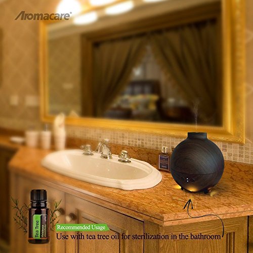 Aroma Diffuser 600ml YFeel Diffusor Luftbefeuchter Oil Düfte Humidifier Holzmaserung für Wohnzimmer, Kinderzimmer, Schlafzimmer, Baby- und Yogazimmer, SPA, Büro usw. (Dunkle Holzmaserung) - 9