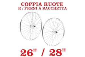 CICLOSPORT Coppia Ruota Ruote Anteriore + Posteriore Bici R BACCHETTA - 26" / 28" x 1 - 5/8 (26" x 1 3/8)