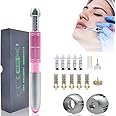 Hyaluron Injection Pen Kit 0.3ml/0.5ml Hyaluronic Acid Painless Needleless Injection Pen for Stretch Marks Acne Scar Skin Rejuvenation Tool with 10 Ampoule Head,Pink