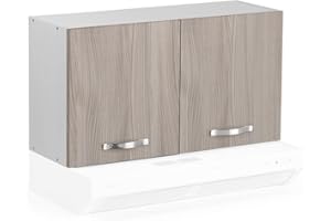 REDÒKASA Pensile per cucina componibile da 90 cm con due ante, realizzata in legno 100% MADE IN ITALY disponibile con o senza cappa (Senza Cappa, Olmo)