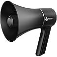 Syskonics 220 watts Handheld Megaphone for Announcement with Recorder, USB, Memory Card and Battery Indicator Input (Black)