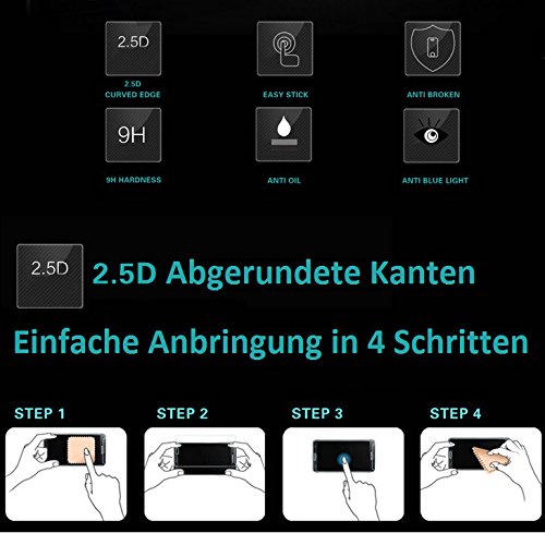 wortek Premium Schutzfolie Samsung Galaxy S7 Panzerglas 9H Schutzglas Echt Panzer Display Glas 0,3mm dünn (Glas bewusst etwas kleiner als sichtbares Display!) - 3