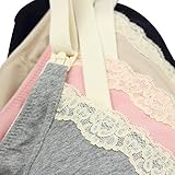 FeelinGirl 3-er Pack Damen Atmungsaktive Spitze Nahtlose Schwangerschafts Still-BH ohne Bügel Umstandsmode Unterwäsche - 8