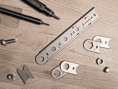 Mininch WRENCHit Full Set steckbarer Ringschlüssel / Schraubenschlüssel Satz 15 teilig, Größen 3,2 bis 13mm, auch für Fahrradspeichen, Flügelmutter, Shimano® Speichen - 4