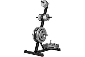 ‎GORILLA SPORTS GORILLA SPORTS® Gewichtsständer – mit/ohne Set Hantelscheiben 77,5 kg, 6 Stangen, Ø 30 mm, max. Belastung 200 kg, Stahl, schwarz/weiß – Aufbewahrungsregal für Gewichte, Hanteln, professionell,