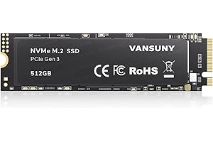 Vansuny SSD 512GB M.2, Disco Duro SSD M.2 NVMe 512gb Lectura hasta 3400 MB/s para ActualizacióN De Pc para Juegos