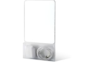 PEUTIER Magnetischer Schließfach Spiegel mit Halterung, 17 x 14cm Kleiner Echter Glas-Schließfachspiegel Schließfach Spiegel für Studenten für Schulspind Kühlschrank Badezimmer Büro Schrank (Weiß)