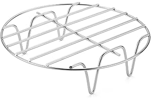 AILOPTA Rejilla para Aire Redonda, Rejilla Enfriamiento Redonda Acero Inoxidable, Accesorios para Aire Multiusos, Parrilla Soporte para Hornear, Cocinar, Secar Al Vapor