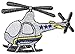 Produktbild alles-meine.de GmbH Bügelbild - Helikopter / Flugzeug - Grau - 6,5 cm * 4,3 cm - Aufnäher Applikation - Kinder Jungen - Flugzeuge / Reise - Flugreise Hubschrauber - Flieger