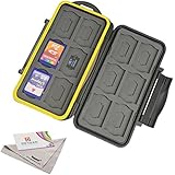 Deyard K020 Water-resistant Memory Card Case Shockproof Memory Card Carrying Box: 24 Slots for 12 SDHC / SDXC Cards and 12 Micro SD Cards - Upgraded Rubber Sealed Protector