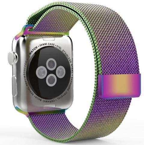 Apple Watch Strap Sport Edition Milan Metal Stainless Steel (Rainbow, 42mm)