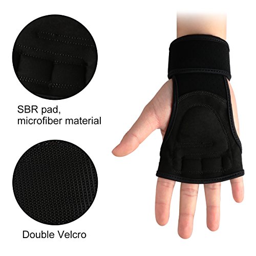 HiCool Hand Grips Pull Up Grips Wodies Trainingshandschuhe mit Handgelenkbandage für Calisthenics Crossfit Freeletics Gymnastik Turnen - 4