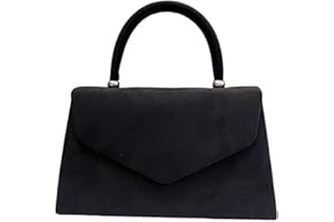 LeahWard Women's Faux Suede Cluth Bag Top Handle Grab Handbag Party Wedding Racing
