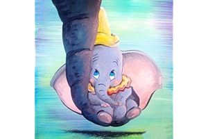 DVBQQWE 5D Dumbo Diamond Painting Kits für Erwachsene, Diamond Art Paint with Diamonds, Full Drill DIY Painting Kit Paint by Number with Gem Art Drill and Dotz 30,5 x 30,5 cm