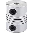 TA-VIGOR 6mm to 8mm Shaft Coupling Flexible Coupler Motor Connector Joint, D25mm x L20mm Aluminum Alloy Silver Stepper Motor Coupler Joint Connector