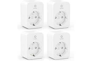 Woox Presa Intelligente Monitoraggio Energia, Funzione Timer(Fan),Smart WiFi Plug 16A, Testata TüV, Controllo Remoto, Compatibile con Amazon Alexa, Google Assistant, 4 Pezzi