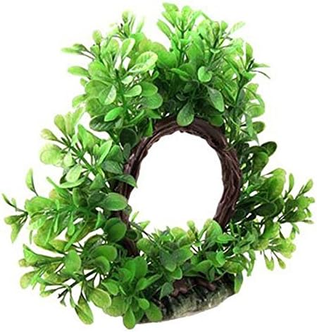 Newwestocean Plastic Fish Tank Water Plant Curve Bridge Design Aquarium Green Artificial Water Plant Ornament, 6-Inch