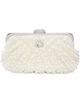 Damen Clutch Abendtasche Handtasche Handmade Clutch Kleine Perlen Diamant Ring Schnalle Brauttasche Hochzeittasche