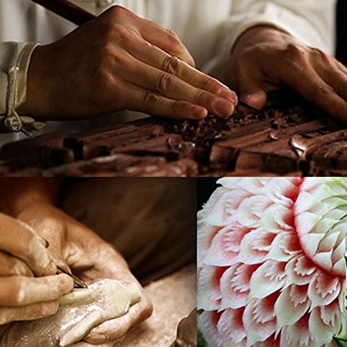 K.MAX handgefertigt Holzschnitzwerkzeug Holz Craft stechbeiteln Tranchiermesser, handgefertigt für Skulptur Diy Griff Wax Carving Keramik – 12 Pieces - 3