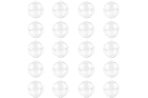 MIKAILE 20 Piezas Bolas de Navidad Transparentes 6CM, Rellenables Bolas de Plastico Decoraciones, Bricolaje Bolas Navideños para Navidad el Árbol Navidad Fiesta