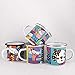 Cartoon Camping Emaille Becher, polnische Porzellan Metall Milch Tasse Dicke Edelstahl Kanten Große Tee Urne, 12 Oz,4pcs