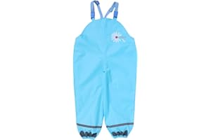 BLOMDES Kids Waterproof Rain Over Trousers for Boys Rain Pants for Kids 1-7 Years